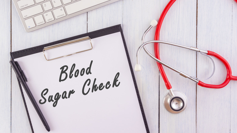 Blood sugar check concept