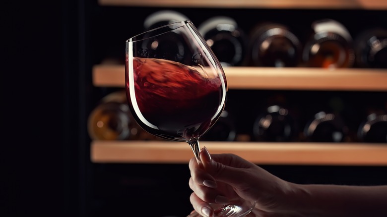 wine being swirled in glass