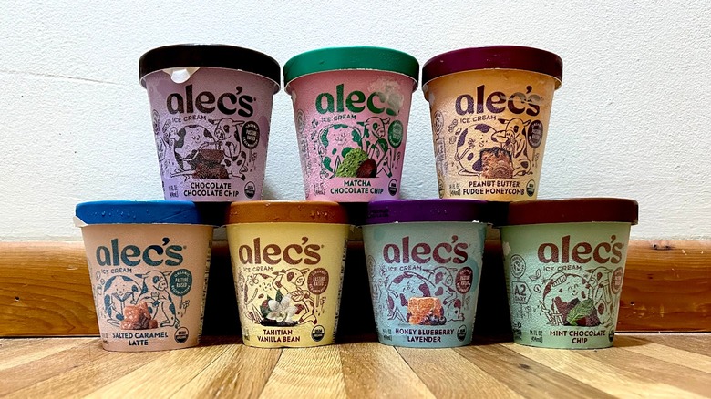 Assorted Alec's Ice Cream flavors