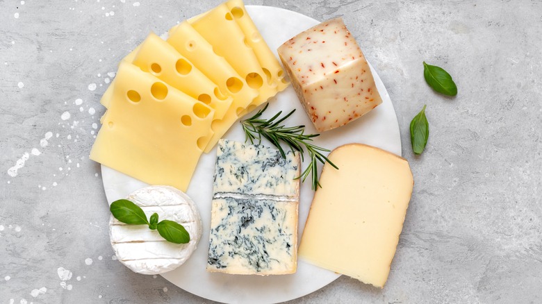 varied cheese plate