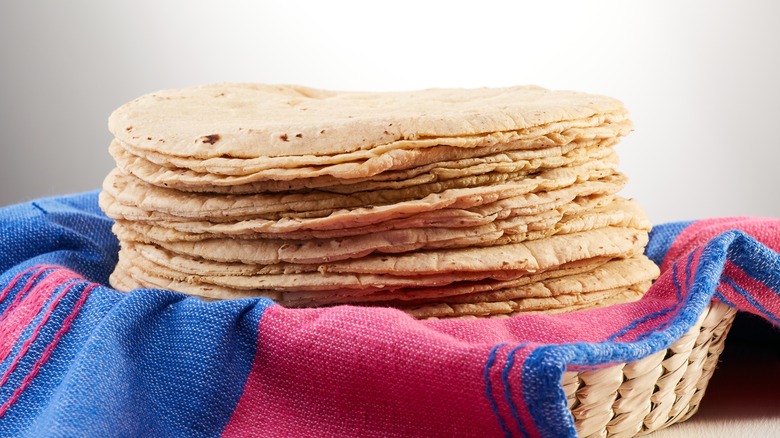  A stack of corn tortillas