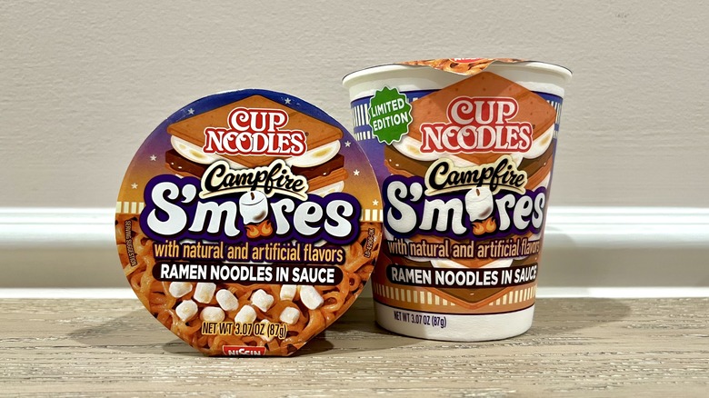two Cup Noodles Campfire S'mores 
