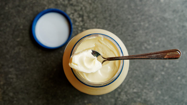 Jar of mayo with spoon