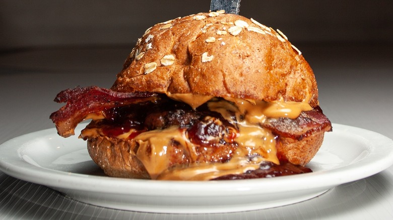 Peanut butter and jelly burger