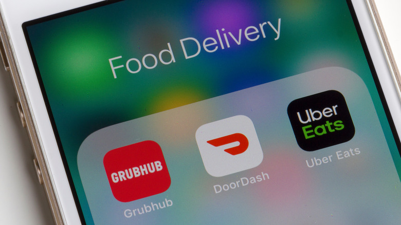 Delivery apps on iphone screen