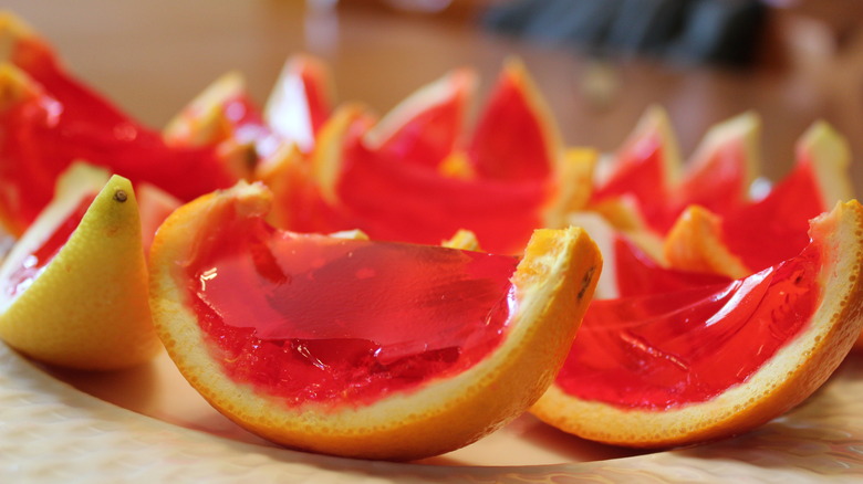 Jell-O shots in orange peel