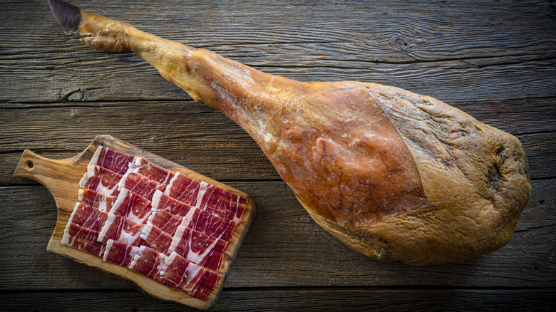 cured meats on tablethin