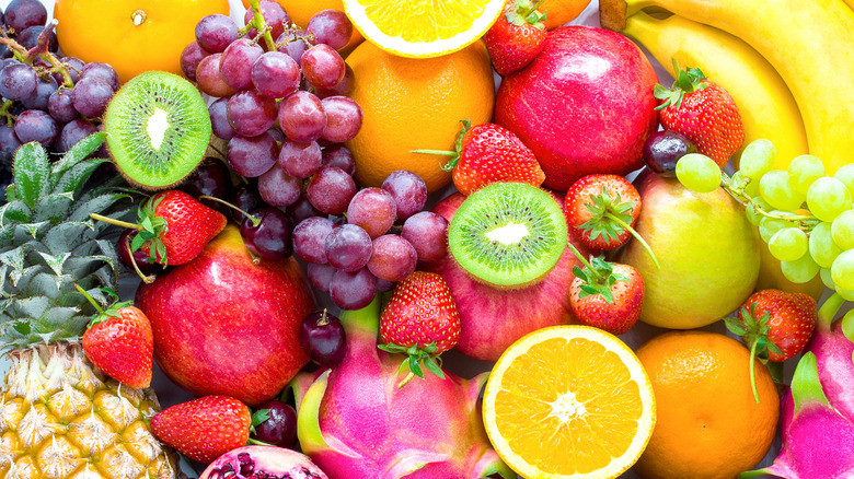 Assortment of various fruit types