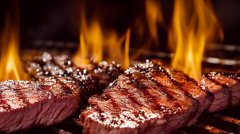 steak on a grill