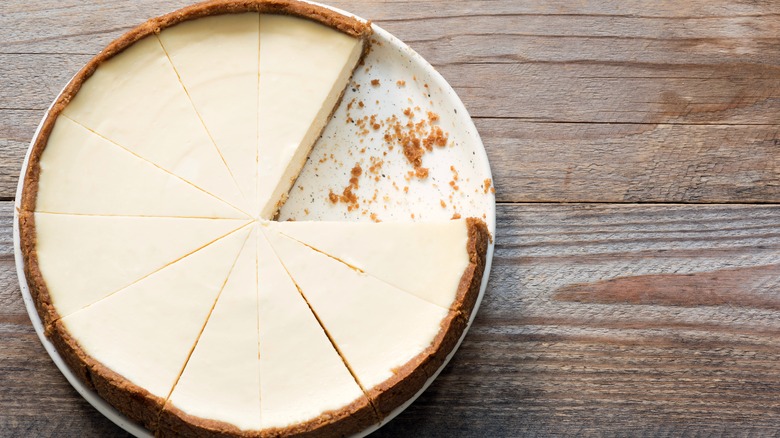 Cheesecake with slice out 