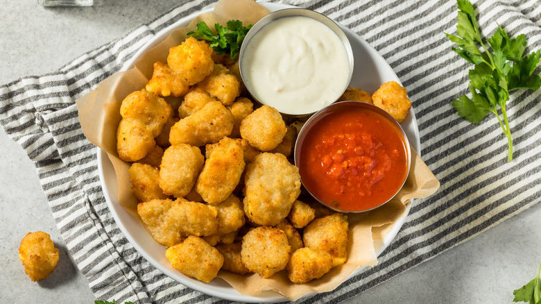 fried cheese curds on plate