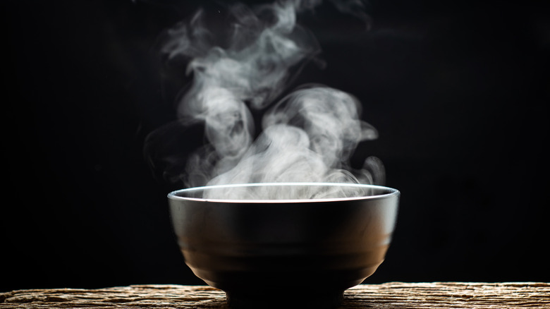 smoke rising from a bowl