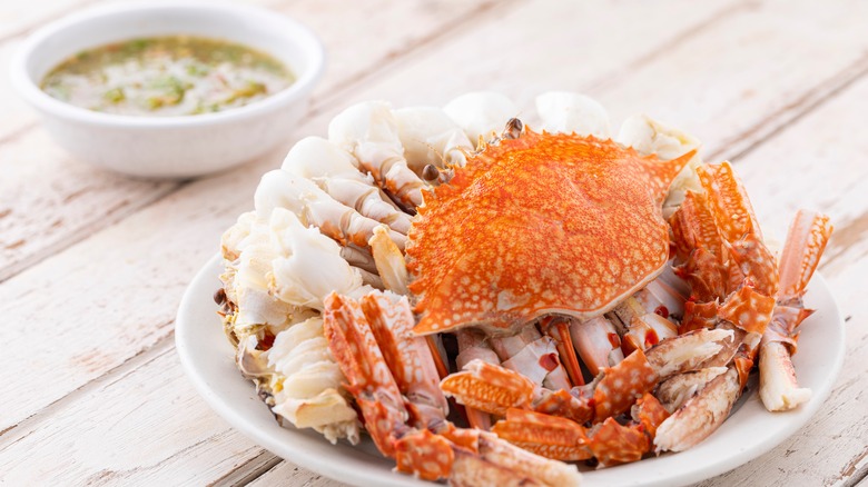 Crab on plate