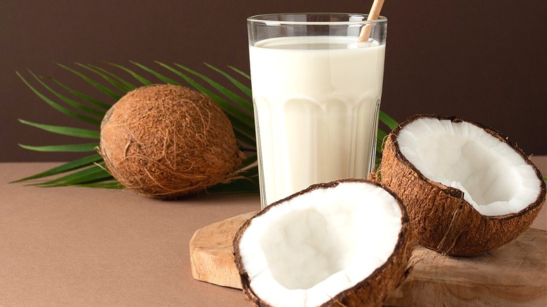 Coconut milk and raw coconut
