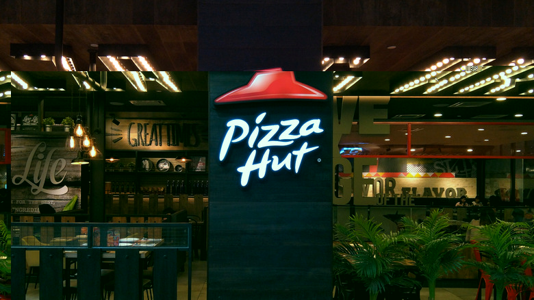 Pizza Hut sign outside restaurant