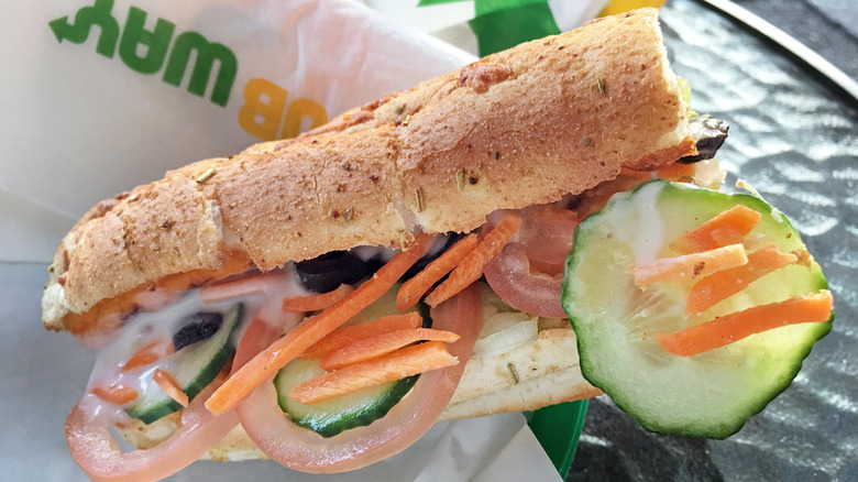 Subway sandwich on bread