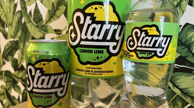 Starry soda can and bottles