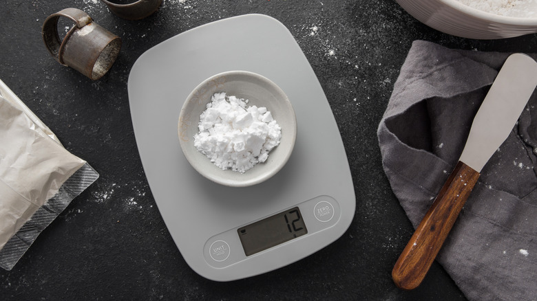 kitchen scale with various tools