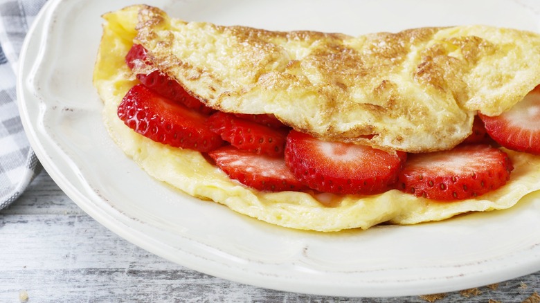 sweet strawberry filled omelet