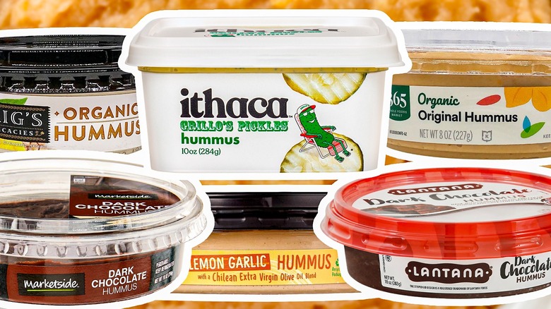 various brands of hummus