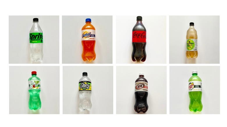 Various zero sugar soda bottles