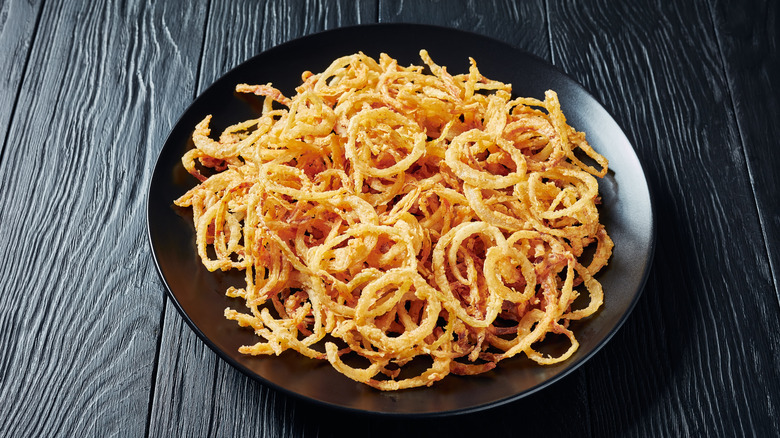 french fried onions on a plate