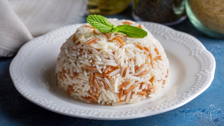 Rice pilaf on plate