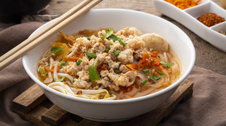 bowl of Thai noodle soup