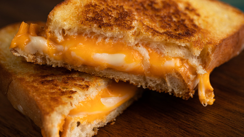 Close up of a grilled cheese