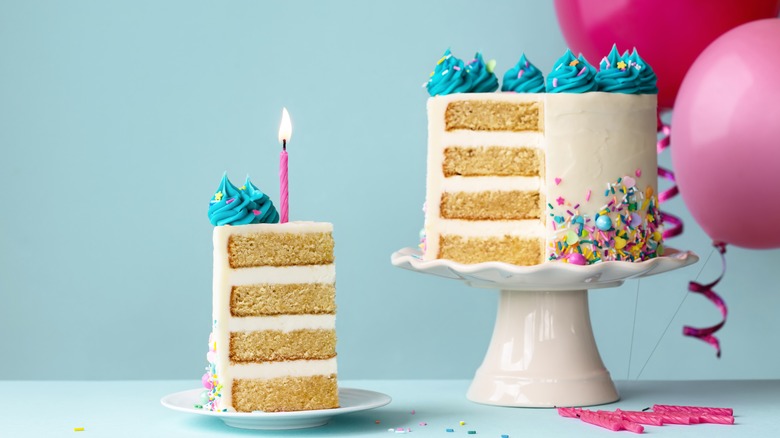 layered birthday cake