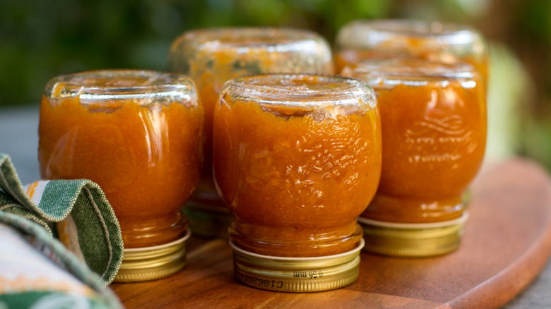 upside down jars of jam