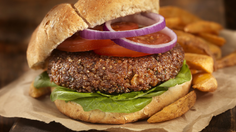 burger made with plant-based patty