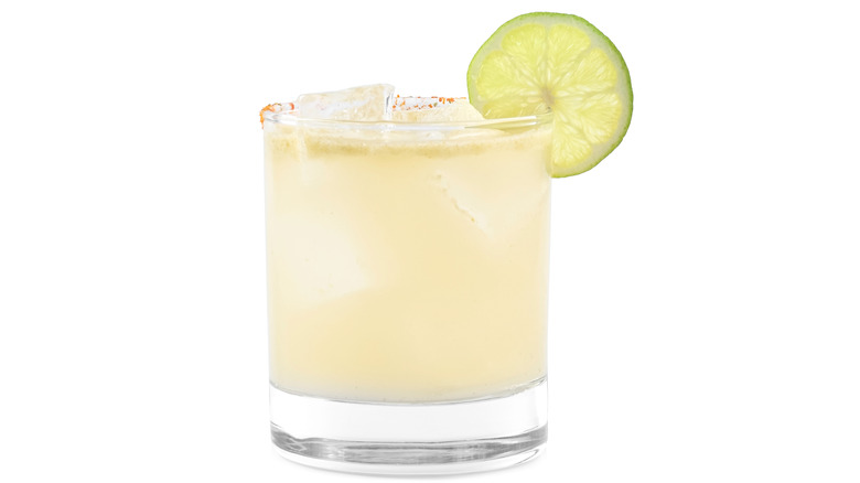 Margarita garnished with lime
