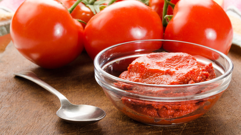 Tomato paste and fresh tomatoes