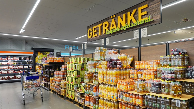Inside a German Aldi grocery store