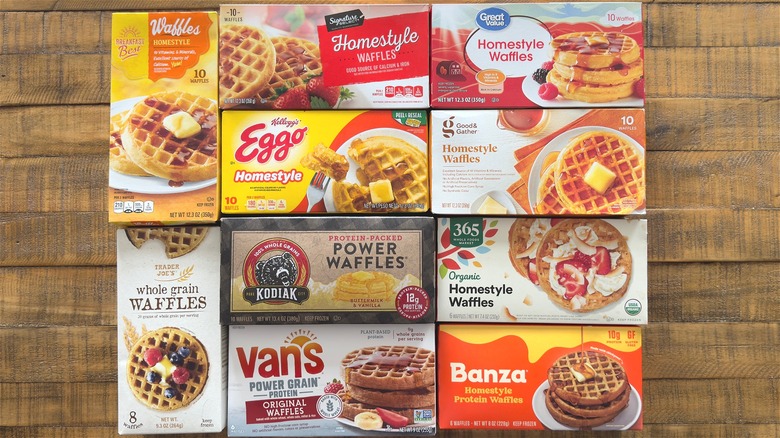 Boxes of frozen waffles