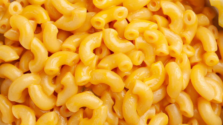 Closeup of mac and cheese