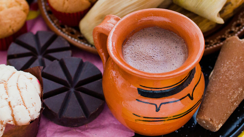 Mexican hot cocoa and foods