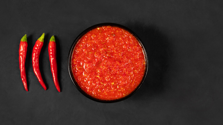 red chile pepper hot sauce