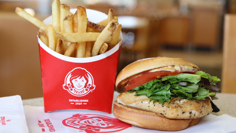 wendy's grilled chicken sandwich and fries