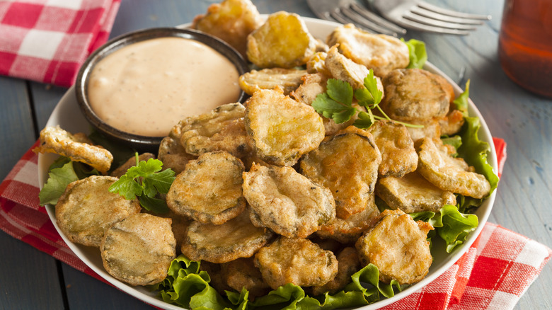 plate of fried pickles