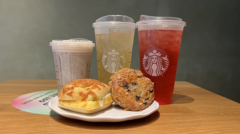 five new Starbucks items on table