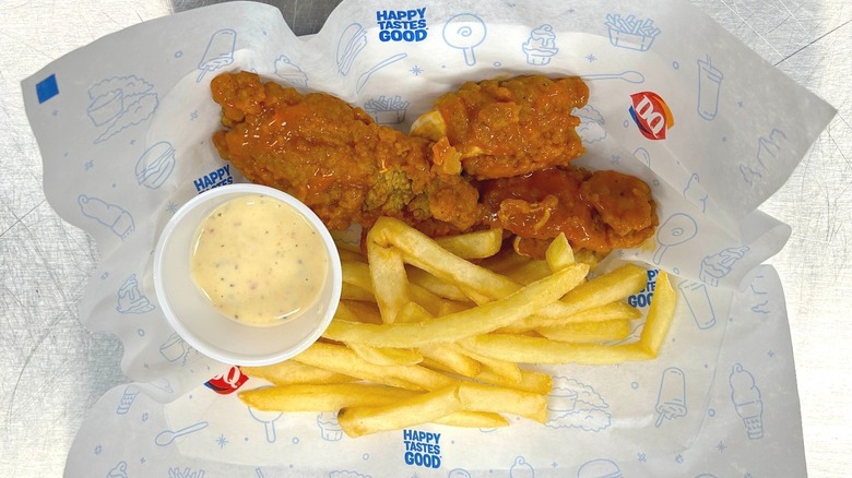 Chicken strips with fries