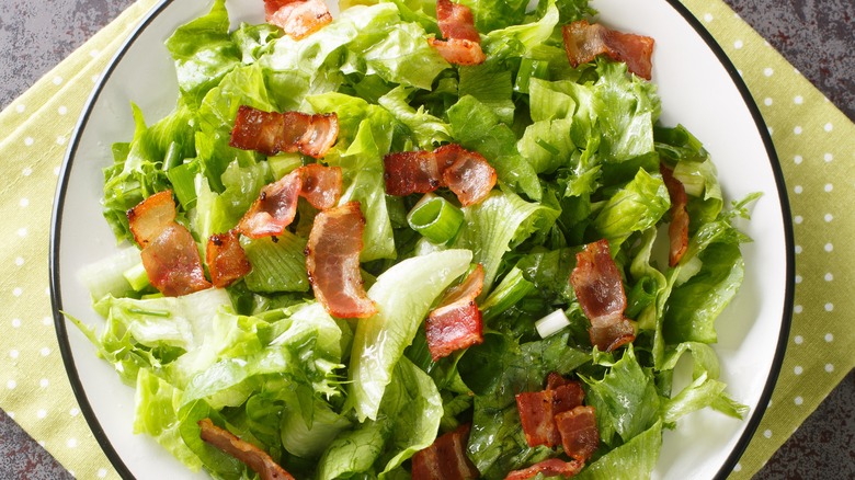 Killed salad with hot bacon dressing