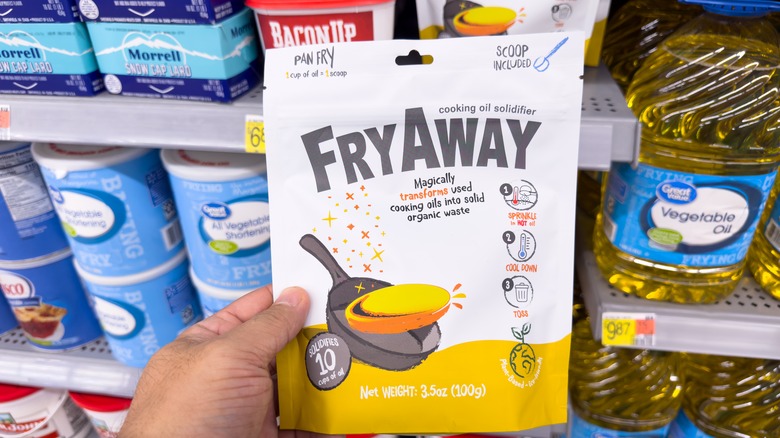 FryAway package in grocery store