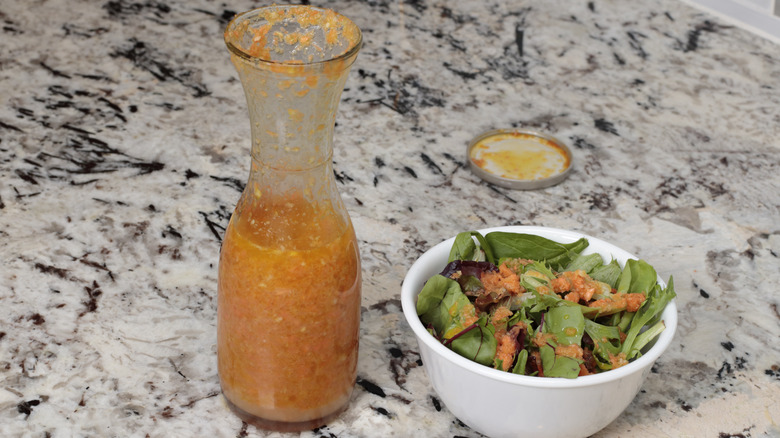 carrot ginger dressing and salad