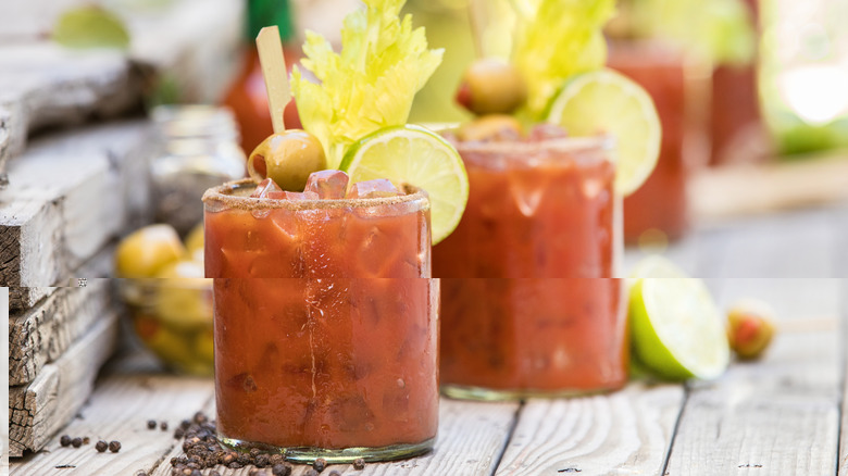 Bloody marys on outside table