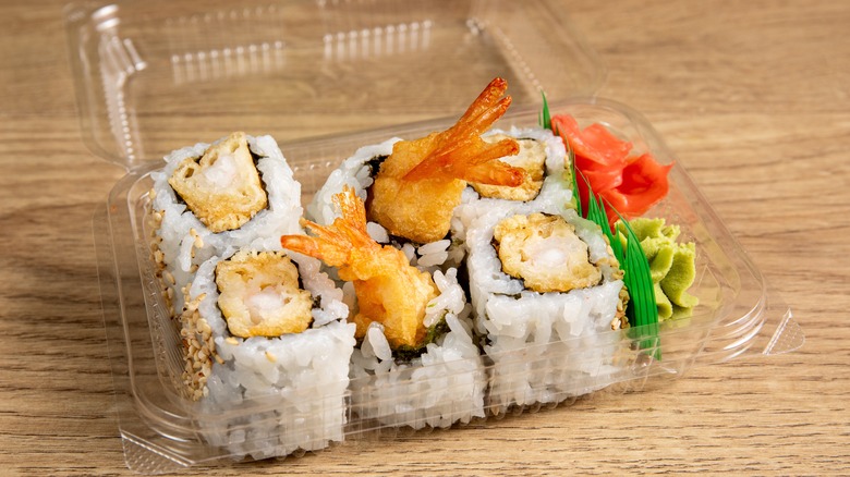 supermarket sushi shrimp tempura roll