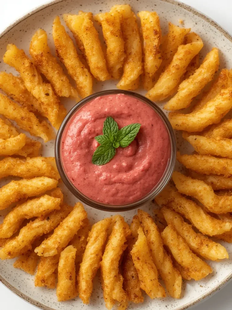 Air Fryer Pasta Chips with Strawberry Dip