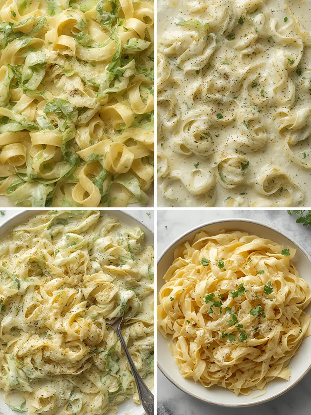 Cabbage Alfredo Pasta 1